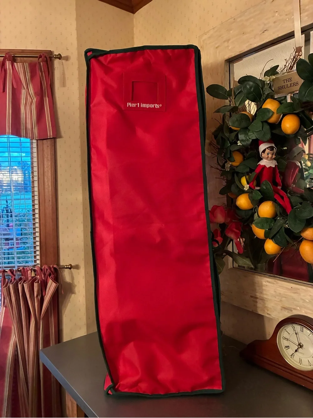 Pier 1, Wrapping paper storage container, CHRISTMAS GIFT WRAP ORGANIZER.